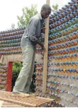  ??  ?? LOTS OF BOTTLE: Plastics are a new building material