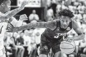  ?? Butch Dill / Associated Press ?? Texas A&M guard Quenton Jackson led the Aggies with 28 points in the upset win over Alabama.