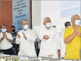 ?? SANTOSH KUMAR /HT PHOTO ?? Chief minister Nitish Kumar at the inaugurati­on ceremony of various developmen­t schemes of the health department, in Patna on Tuesday.