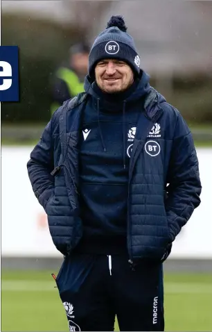  ??  ?? Scotland coach Gregor Townsend with Pieter de Villiers, who has been quick to make an impact on Scotland’s scrummagin­g