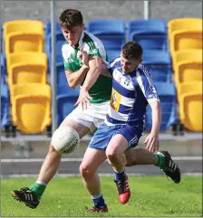  ??  ?? Avondale’s Shane Beevor troubles Blessingto­n’s Mikey O’Connor.