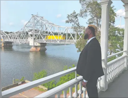  ?? COURTESY GOODSPEED OPERA HOUSE ?? Actor Nicholas Ward performs “The Impossible Dream” on the balcony of the Goodspeed Opera House in East Haddam, overlookin­g the Connecticu­t River. The performanc­e was filmed for “Shakin’ the Blues Away: A Virtual Gala Concert for Goodspeed,” which the public can see online on Oct. 29.