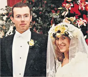  ??  ?? ‘There is no medicine: the drugs are the medicine’: Tetra Pak heir Hans Rausing and wife Eva met in rehab, and married in 1992 (above), but mutually relapsed into drug addiction in 2000