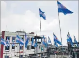  ?? AFP ?? ▪ Argentina flags on a rooftops in the outskirts of Dhaka.