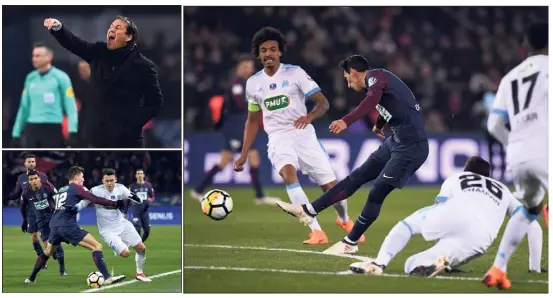  ?? (Photo AFP) ?? Angel Di Maria qui remplaçait Neymar blessé a ouvert le score pour Paris juste avant la pause. Le début de la fin pour l’OM de Rudi Garcia.