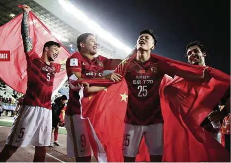  ?? (THOMAS PETER/REUTERS) ?? Guangzhou Evergrande FC a remporté les cinq dernières éditions de la Chinese Super League et deux de la Ligue des champions asiatique.