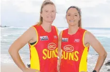  ??  ?? Suns women’s players Beth Pinchin (left) and Jordan Membrey.