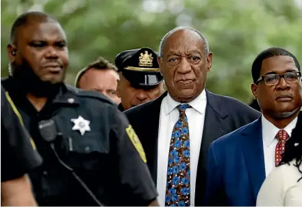  ?? AP ?? Bill Cosby leaves court after a sentencing hearing at the Montgomery County Courthouse, in Norristown, Pennsylvan­ia.