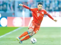  ??  ?? Germany winger Serge Gnabry has signed a contract extension with defending Bundesliga champions Bayern Munich until 2023, the club announced on Tuesday. - AFP photo