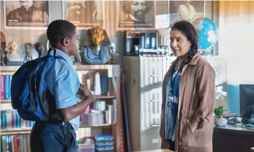  ?? OWN/WARNER BROS. ?? David (Akili McDowell, left) comes to trust a teacher, Dr. Woods-Trap (Phylicia Rashad), in “David Makes Man,” a series premiering Wednesday.