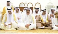  ??  ?? Sheikh Saud bin Rashid prays on the morning of the first day of Eid Al Fitr, at the Sheikh Zayed Grand Mosque in Umm Al Quwain.