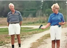  ?? FAMILY PHOTO ?? Marshall “Chick” Jacobs and his wife, Lucille, watch a bird on her hand. They liked to golf, traveling the country and hitting courses in Texas, South Carolina and Florida.