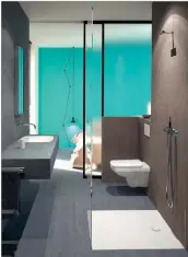  ??  ?? Clean lines are the key feature of Geberit’s Selnova bathroom series
