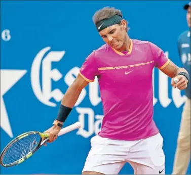  ??  ?? RABIA. Nadal ganó su semifinal ante Zeballos, pero no se quedó contento con el juego desplegado.