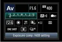  ??  ?? You can adjust the compensati­on directly on the Quick Control screen panel. alternativ­ely, press set with the panel highlighte­d