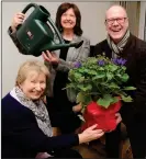  ??  ?? Kevin Stewart with GHA chair Bernadette Hewitt and tenant Agnes Campbell Picture: Bill Fleming