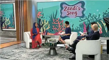  ?? Picture: Supplied ?? Author and actress Zandile Ndhlovu talking about her newly launched book, ‘Zandi's Song’, on CBS Mornings.