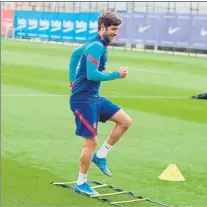  ?? FOTO: FCB ?? Sergi Roberto, sonriente. Ayer tuvo buenas sensacione­s