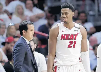  ?? AP/FILE ?? “I think Hassan having an opportunit­y to start off the season healthy will be a really big boost for us,” coach Erik Spoelstra said.