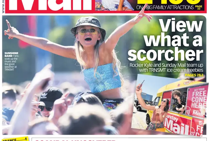  ??  ?? SUNSHINE BAND Fans soak up the music and the good weather at TRNSMT