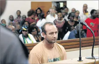  ?? PHOTO: ANTONIO MUCHAVE ?? Stephan Hepburn appeared in the Modimole Magistrate’s Court yesterday to apply for bail after allegedly shooting to death Jan Railwa last week. According to a statement, Hepburn mistook the farm worker for a warthog.