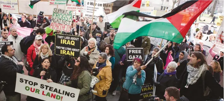  ??  ?? PROTESTERS ATTEND an anti-AIPAC rally in 2012.