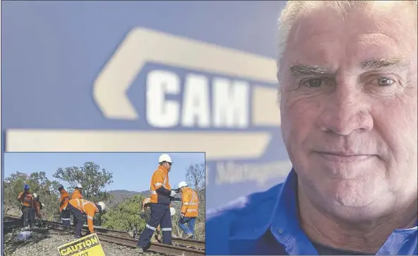  ?? MAIN PHOTO: DUBBO PHOTO NEWS. ?? CAM Director Alan Herbert is a firm believer that teaching people how to work safely is the key to building stronger communitie­s. Above left, A CAM crew onsite keeping the nation’s railways working. Below left, CAM’S ethos is that structured training and on the job experience adds up to successful careers.