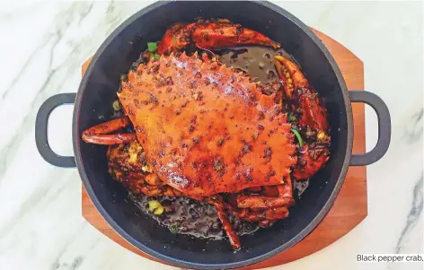  ?? Photos supplied ?? Black pepper crab,