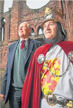  ??  ?? Councillor Angus Macmillan Douglas, left, and Ken Lownie at Arbroath Abbey. Picture: Kris Miller.