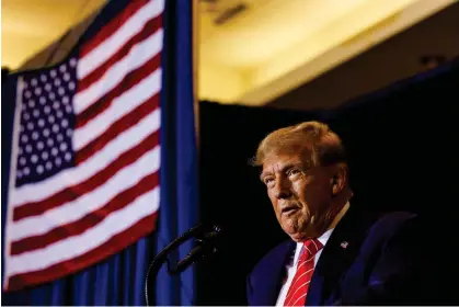  ?? Photograph: Chip Somodevill­a/Getty Images ?? Donald Trump campaigns in Concord, New Hampshire, on 19 January.