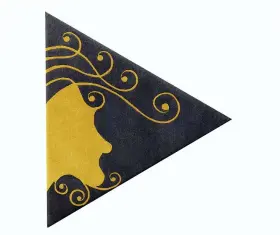  ?? RHYME STUDIO VIA AP ?? “Or,” shown here, means ‘gold’ in the Irish language; Rhyme’s Insula series features new rug designs that reference ancient art forms and symbols.