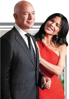  ?? ?? Power couple: Bezos with girlfriend Lauren Sanchez