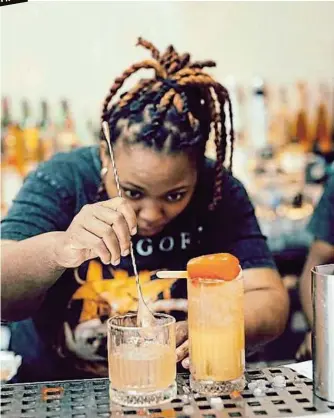  ?? Pictures: SUPPLIED ?? Kapri Johnson of Allegory bar brought her US flavour to SA cocktail lovers at the festival.