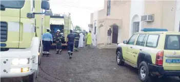  ??  ?? Firefighte­rs managed to control fire that engulfed a house in Ibri. However, no casualties were reported.