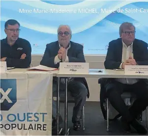  ?? | PHOTO : OUEST-FRANCE ?? Bruno Le Breton, le président de la Ligue de Bretagne, entouré par Jean-Claude Menou (à gauche, le secrétaire général de la LBV) et Jean-Luc Denéchau (le président de la FFV).