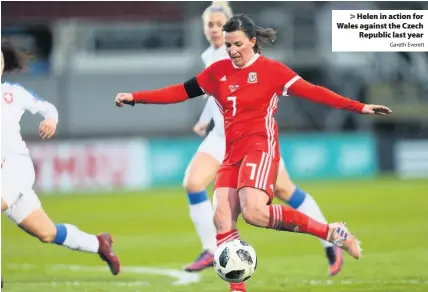  ?? Gareth Everett ?? Helen in action for Wales against the Czech Republic last year