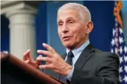  ?? AP PHOTO/PATRICK SEMANSKY ?? Dr. Anthony Fauci, director of the National Institute of Allergy and Infectious Diseases, speaks Nov. 22 during a news briefing at the White House in Washington.