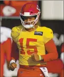  ?? CHARLIE RIEDEL – THE ASSOCIATED PRESS ?? Super Bowl MVP Patrick Mahomes and the Chiefs host the Texans in today’s opener.