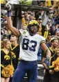  ?? AP ?? Michigan tight end Erick All, a Fairfield grad, is moving on. “Sometimes you have to let go and do what’s best,” he said.