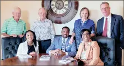  ?? Courtesy photo ?? Seated, left to right, Destiny Mayfield, Dickie Wrightsil and Chandra Wrightsil-Mayfield endowed the