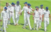  ?? PTI ?? After back-to-back defeats at home, Mumbai picked up three points against Tamil Nadu in Chennai with a first innings lead.