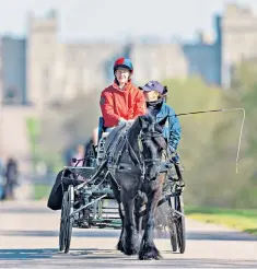  ?? ?? Lady Louise Windsor out for a morning drive in Windsor on Prince Philip’s carriage