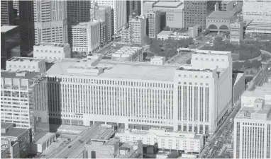  ?? | AERIAL PHOTO BY LEE HOGAN ?? Walgreens has scouted the old Main Post Office but is “not engaged with developers.”