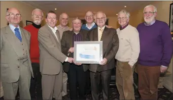  ??  ?? Blessingto­n Mens Shed after receving their Award for the Best Community Group of the Year at the Blessingto­n Community and Tidy Towns Award Night in the Avon Ri (2013).