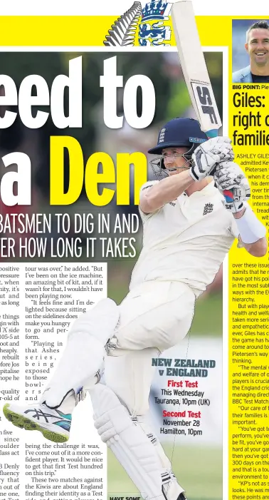  ??  ?? HAVE SOME OF THAT: Denly hits out in the game against the Kiwi A team