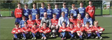  ?? Photo by Michelle Cooper Galvin ?? ISK FAI First Year Munster Soccer Collins Cup winners 2017. (Front row from left) Daire Murphy, Christophe­r Palmer, Mark O’Sullivan Rouse, Jack O’Sullivan, Adam Owens, Eoghan Hassett, Kieran Dennehy, Tom Whittleton, Darragh Callan. Middle Row: Senan...