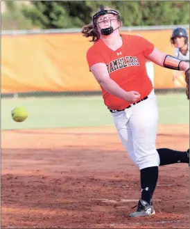  ??  ?? With no seniors on the roster, the Lady Ramblers will look to some of last year’s standouts for leadership, such as sophomore pitcher Madison Pettigrew. (Messenger photo/Scott Herpst)