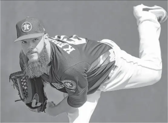  ?? Karen Warren photos / Houston Chronicle ?? Shut down in August after 26 starts last year, lefthander Dallas Keuchel hopes to return to the form that brought him the 2015 American League Cy Young Award.