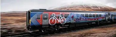  ?? SCOTRAIL. ?? ScotRail’s proposed Class 153 bike coaches could have space for 20 bikes and 24 seats. They can also carry winter sports equipment such as skis.