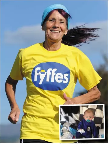  ??  ?? Collette O’Hagan who will run an Ultra Marathon for her grandson Charlie (inset)